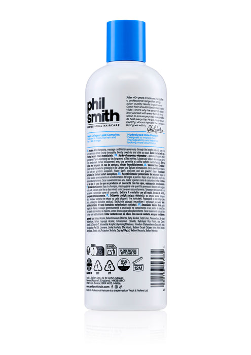 Phil Smith Professional Volume Boost Conditioner - Lightweight Volume Conditioner for Fine Hair, Hair Thickening Conditioner for Women, Boosts Hair Volume Without Weight - 400ml