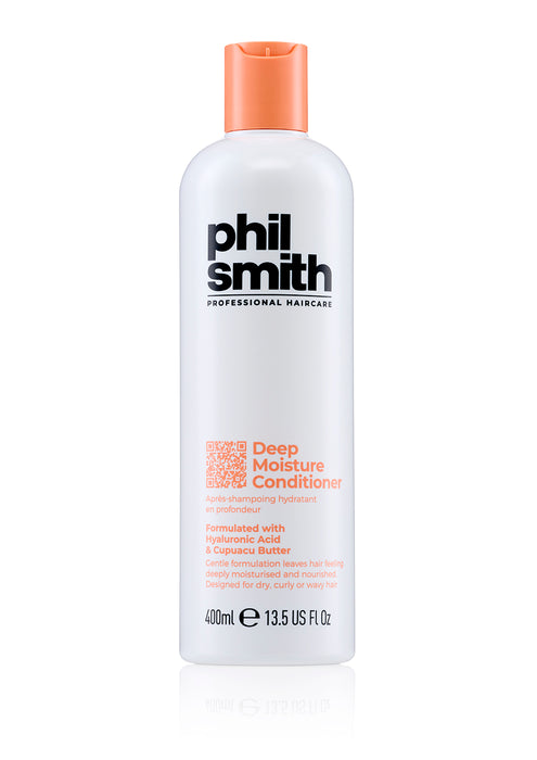 Phil Smith Professional Deep Moisture Conditioner - Hydrating & Nourishing Conditioner for Dry, Wavy & Curly Hair, Frizz Control with Hyaluronic Acid - 400ml