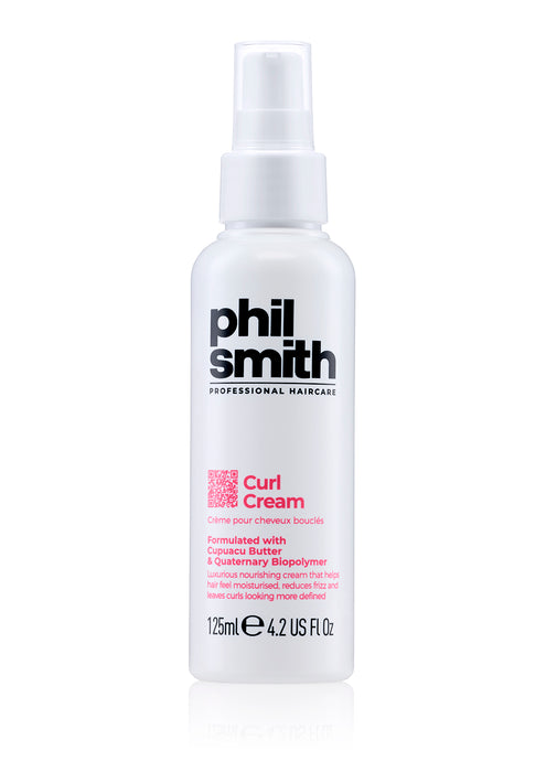 Phil Smith Professional Curl Cream - Curl Defining Cream for Curly & Wavy Hair - Nourishing Curl Cream to Define, Control Frizz & Enhance Natural Curls - 125ml