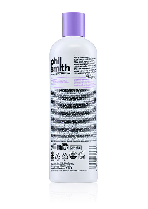 Phil Smith Professional Blonde Toning Shampoo - Purple Shampoo for Blonde, Silver & Highlighted Hair - Neutralises Brassiness & Brightens Tone - 400ml