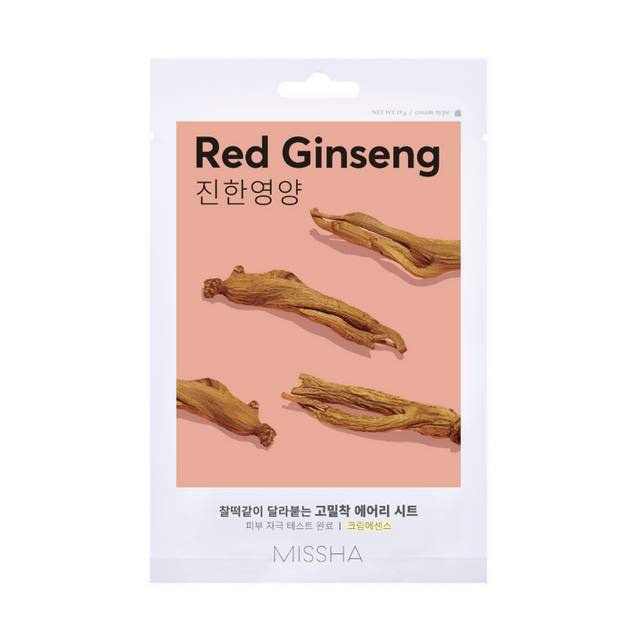 Missha Airy Fit Sheet Mask Red Ginseng (extracto de Raíz de Panax Ginseng)