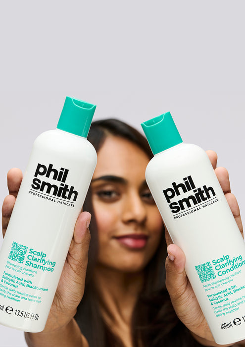 Phil Smith Professional Scalp Clarifying Shampoo - Deep Cleansing Shampoo with Salicylic Acid for Oily & Greasy Hair, Build-Up & Detox Care - 400ml