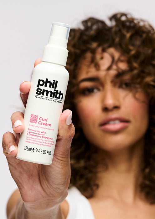Phil Smith Professional Curl Cream - Curl Defining Cream for Curly & Wavy Hair - Nourishing Curl Cream to Define, Control Frizz & Enhance Natural Curls - 125ml