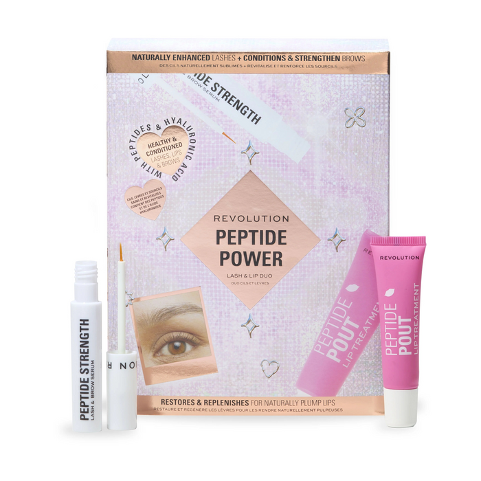 Revolution Peptide Power Lash, Brow and Lip Duo Gift Set