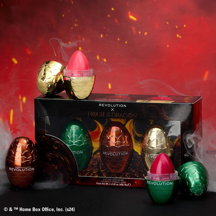 House of Dragon x Makeup Revolution Dragon Egg Lip and Cheek Balm Set