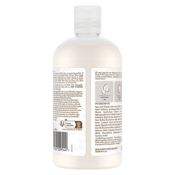Shampooing hydratant quotidien à l'huile de coco 100% vierge de Shea Moisture, 384ml
